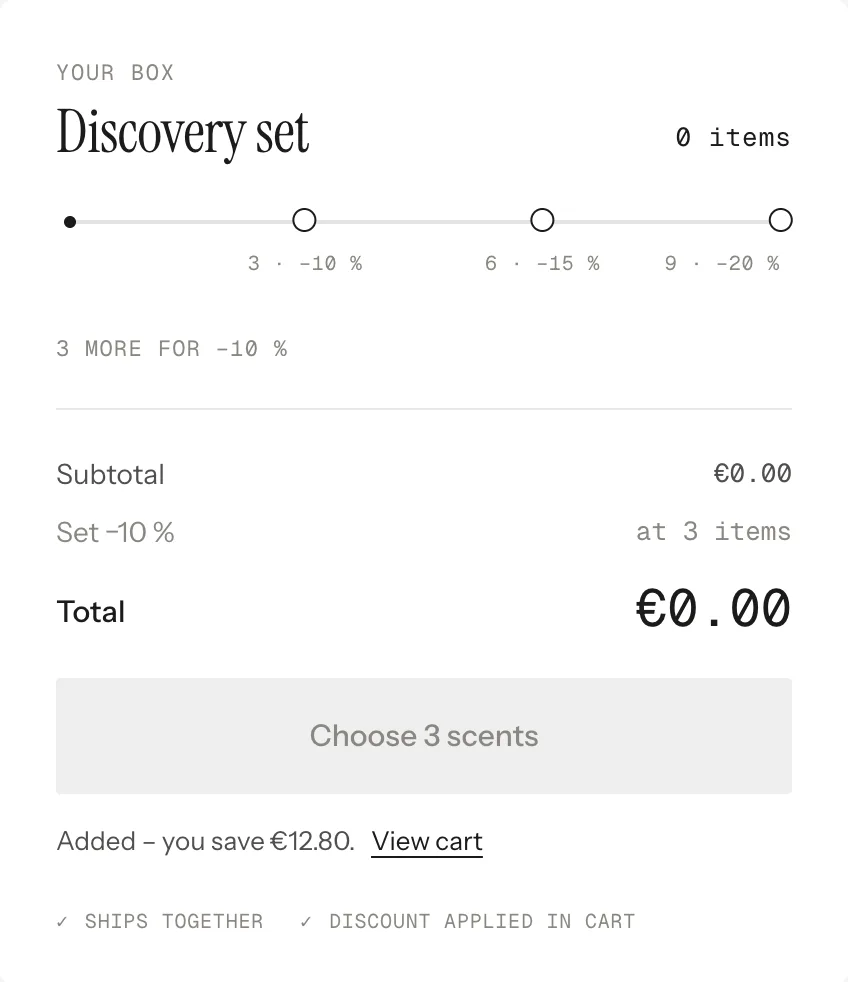 After adding: the real saving from the cart