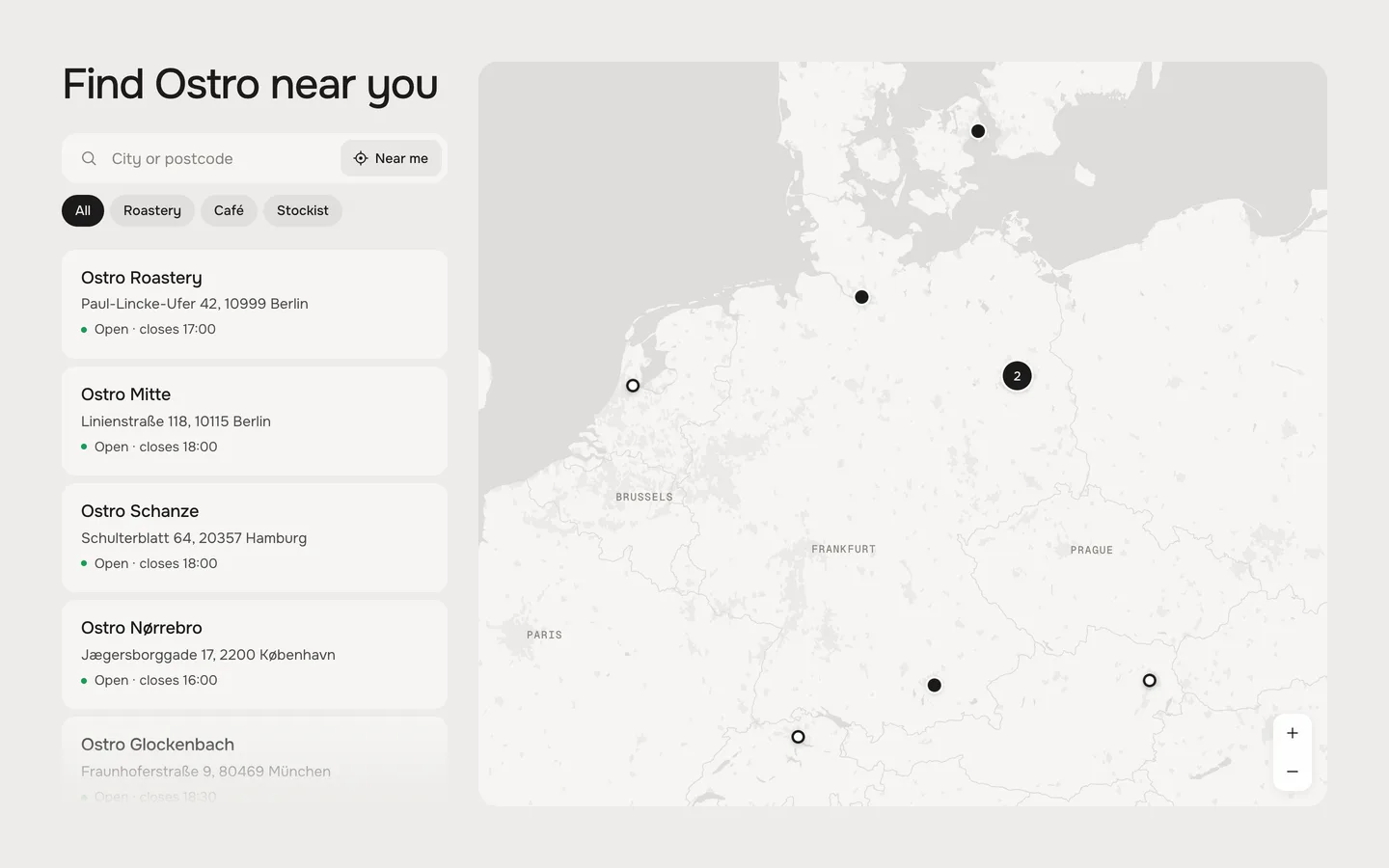 Desktop · list beside the map