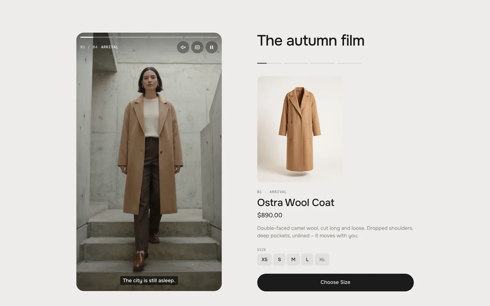 Desktop · product stage beside the player