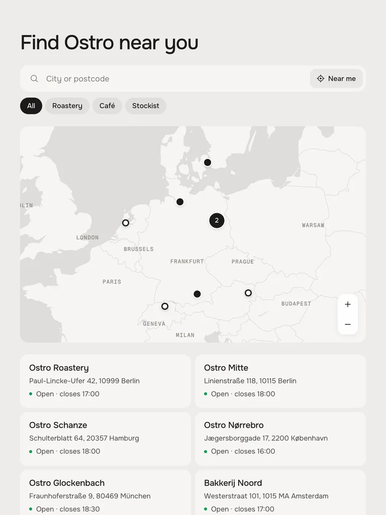 Tablet · map on top, two columns