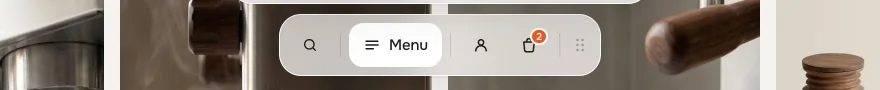 Links behind the menu button