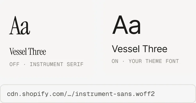 Own fonts and theme fonts