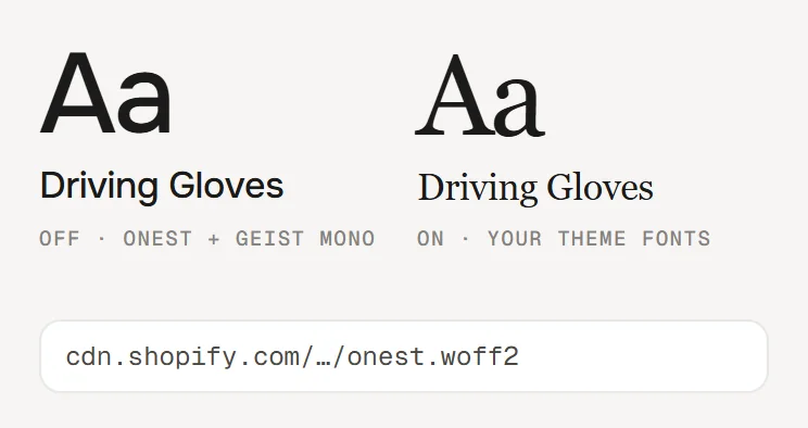 Own fonts and theme fonts