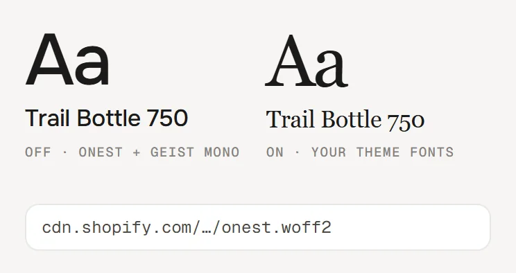 Own fonts and theme fonts