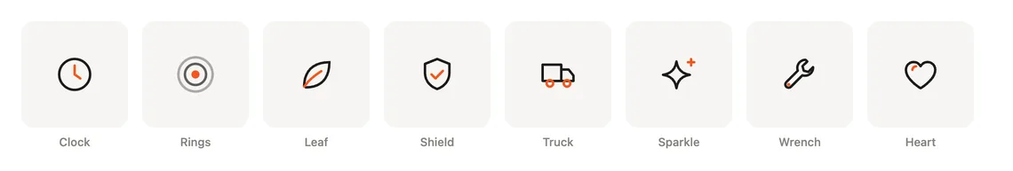 The eight icons