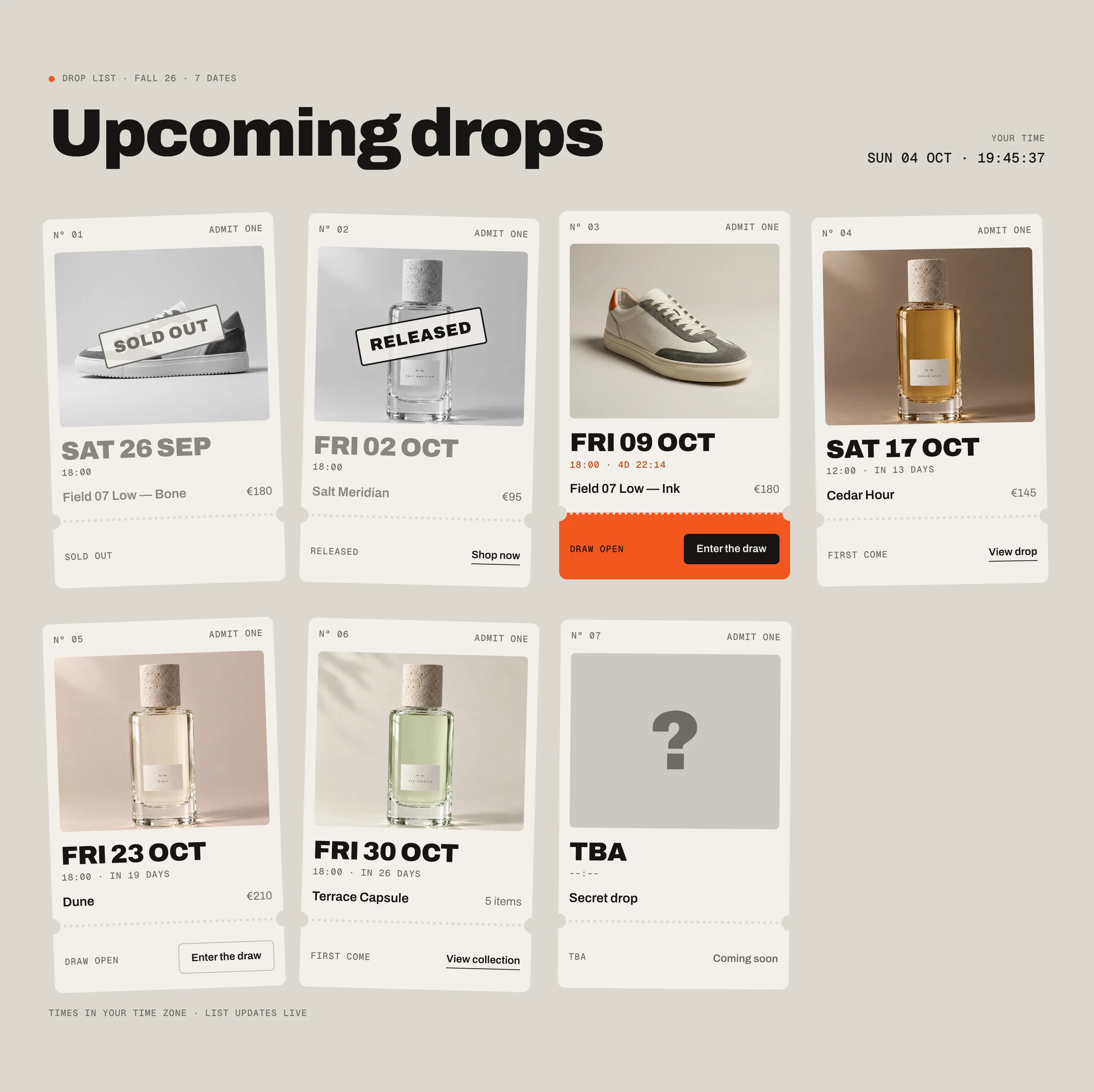 What you can change · Tickets
