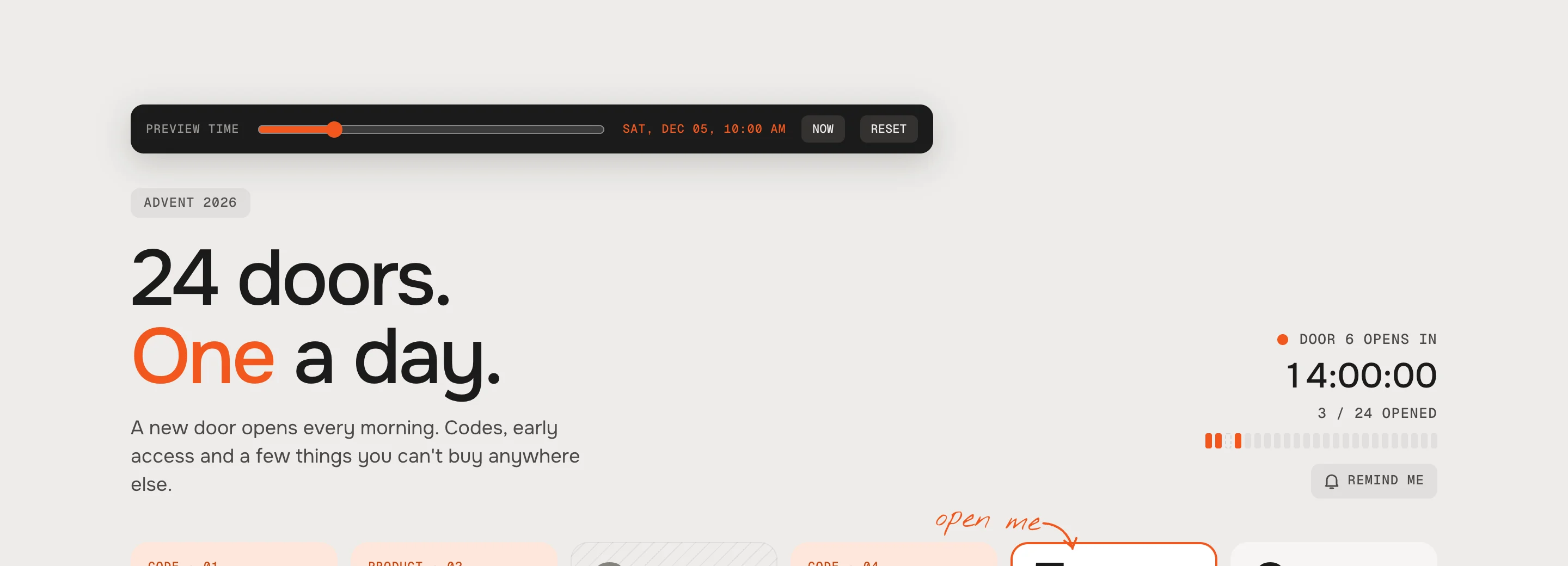 The time slider in the theme editor