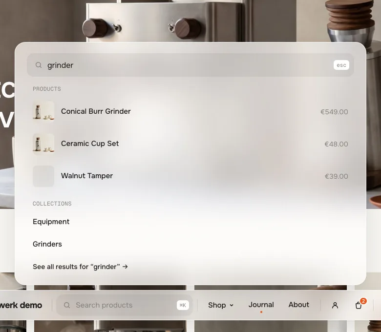 Search with results